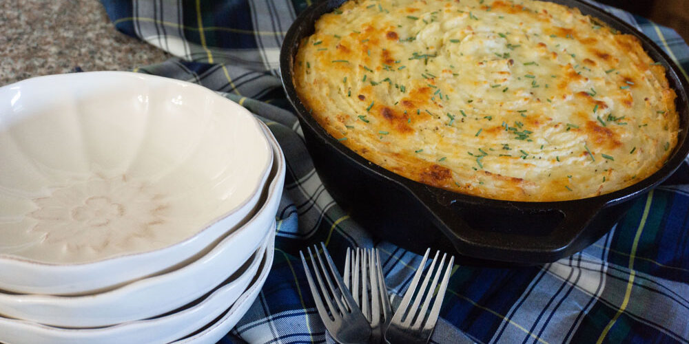 Cottage Pie in cast iron skillet