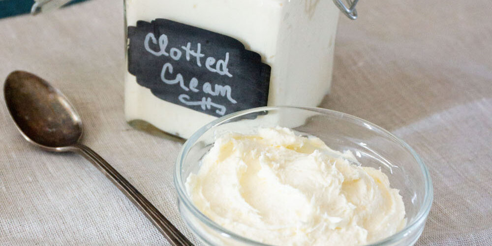 Clotted cream in a cute glass jar